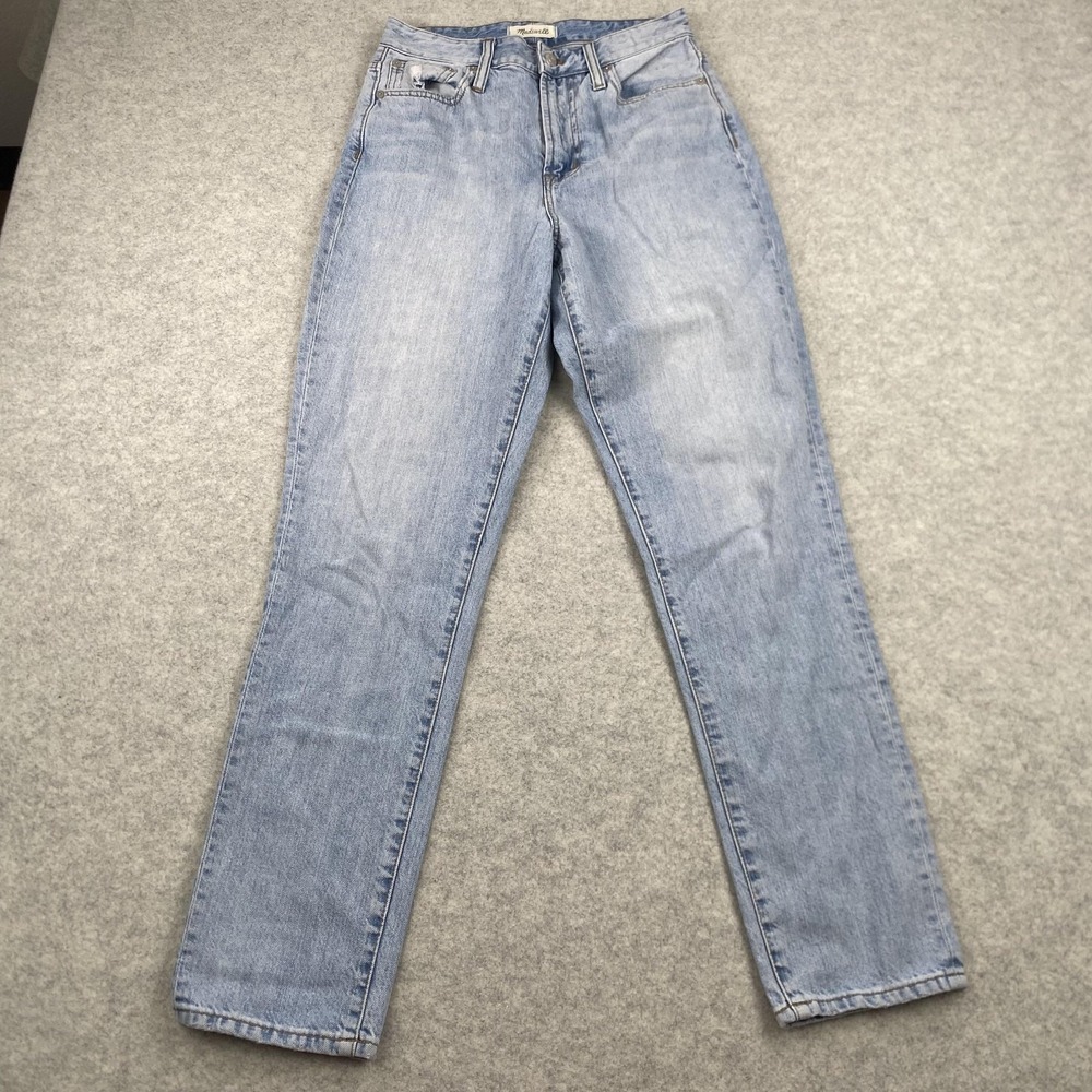 Madewell Jeans Womens 27 (27x29) Blue High Rise Straight Denim Light Wash